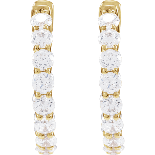 Diamond Inside-Outside Hoop Earrings