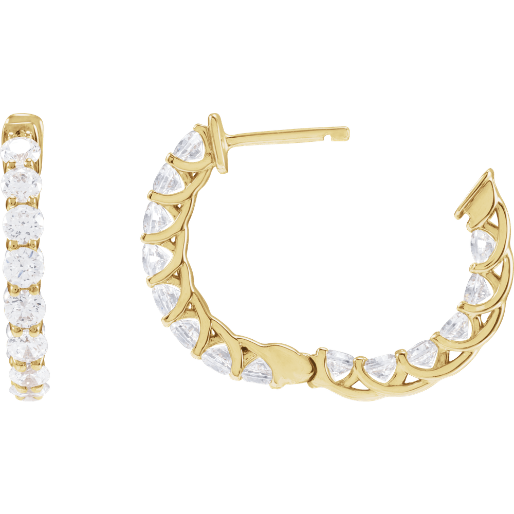 Diamond Inside-Outside Hoop Earrings