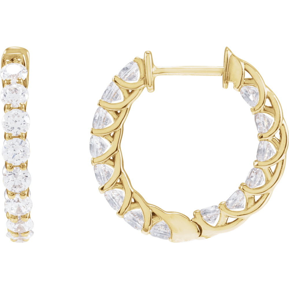 Diamond Inside-Outside Hoop Earrings