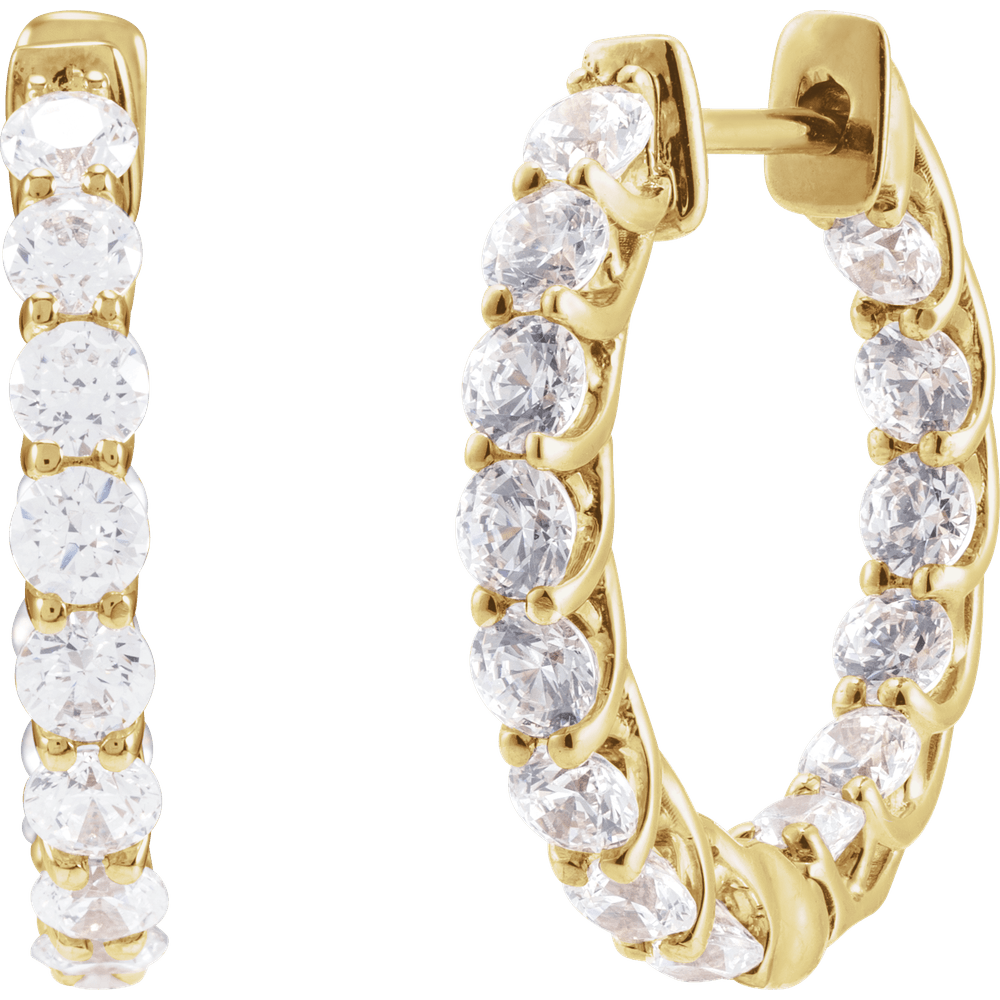 Diamond Inside-Outside Hoop Earrings