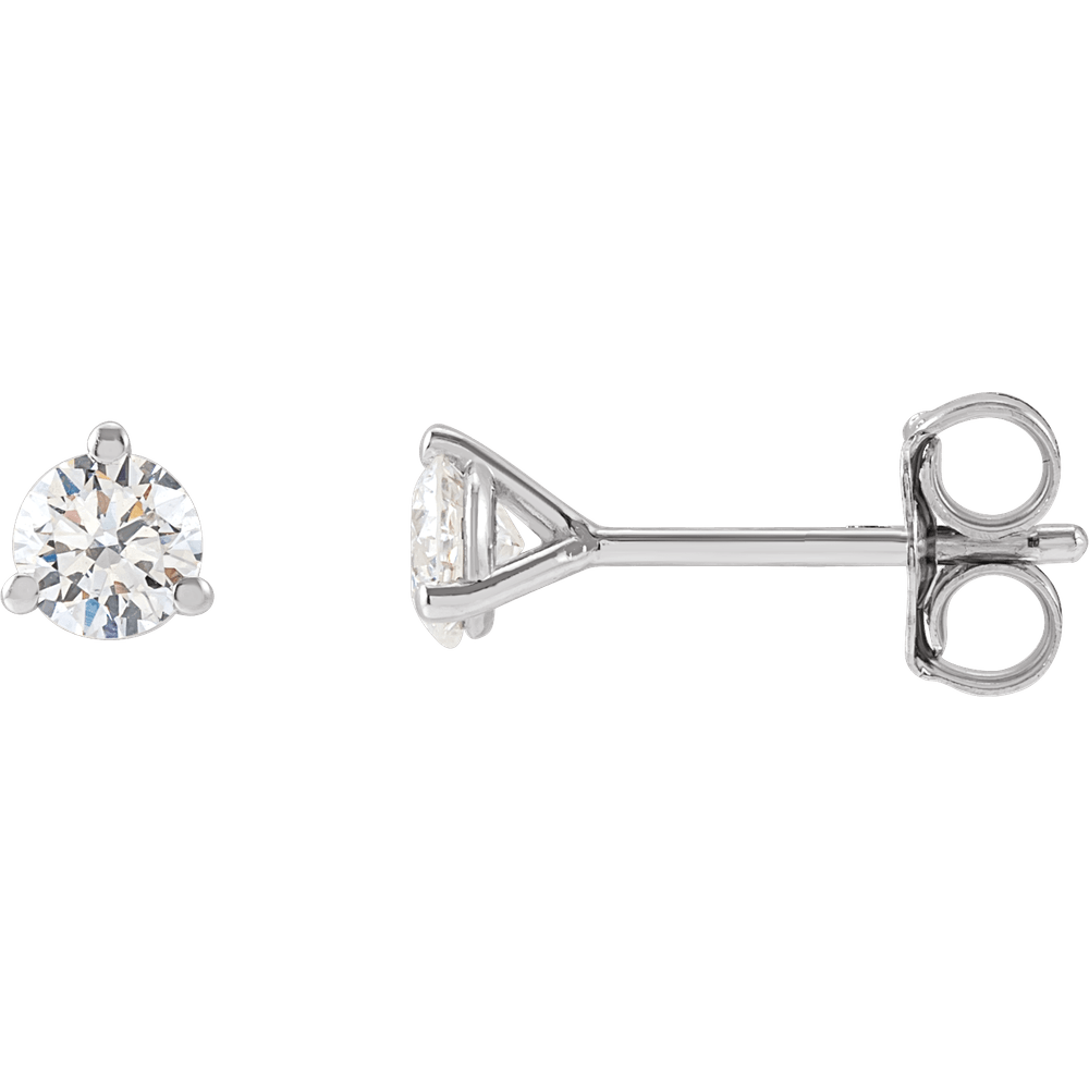 White Gold 1 Carat Diamond Stud Earrings