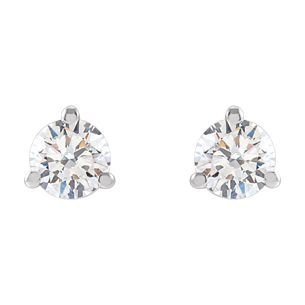 White Gold 1 Carat Diamond Stud Earrings
